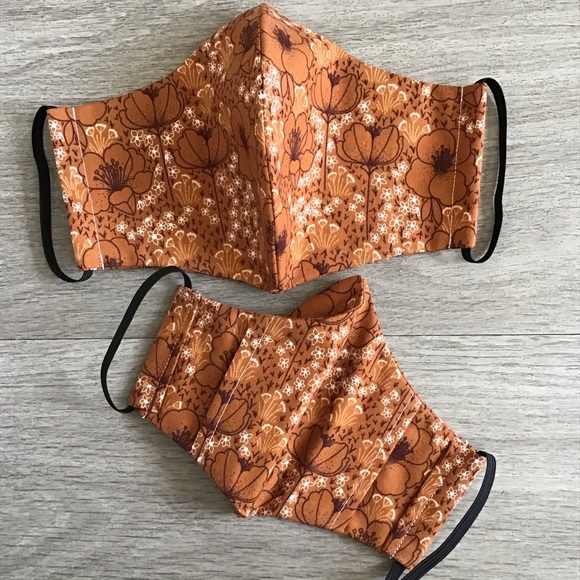 Copper Floral Face Mask - Picture 2 of 5